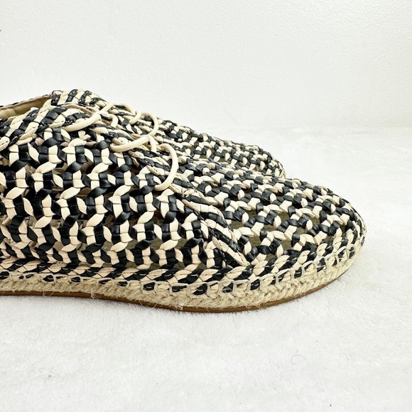 ZIMMERMANN Women's Braided Leather Woven Espadrilles In Black Size 40 - Picture 3 of 16